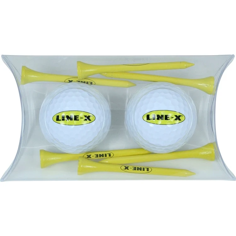 2 Ball Pillow Pack w/2 White Golf Balls & Six 2 3/4" Golf Tees 1