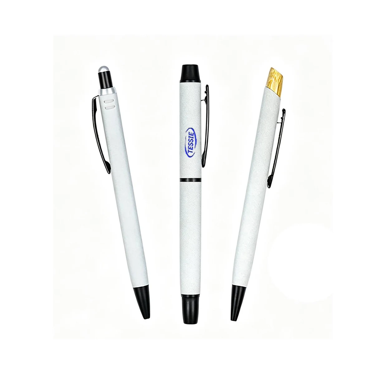 Eco-friendly Retractable 3 Pens Set, custom pen with logo imprint 1
