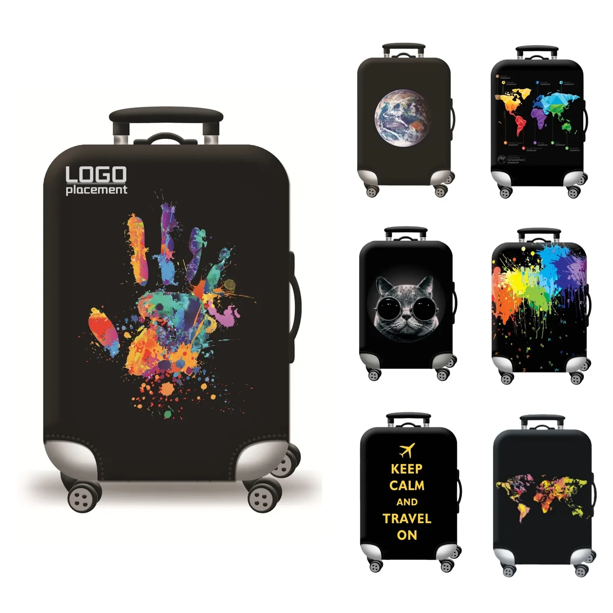 Elastic Luggage Cover Customizable Patterns&Size Travel Must 1