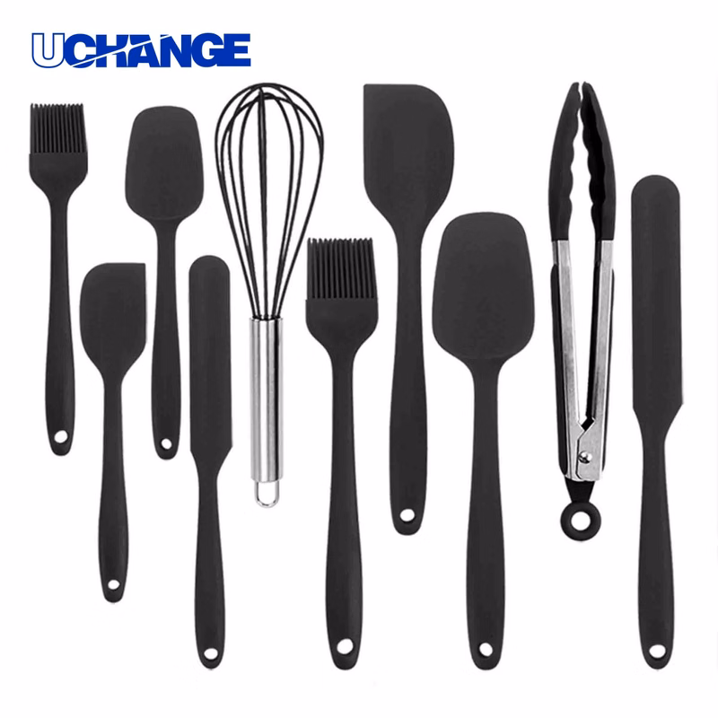 Silicone Spatula Ten Piece Set for Kitchen Use