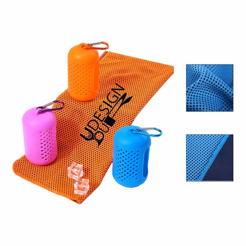 Ice Silk Cooling Towel with Silicone Case