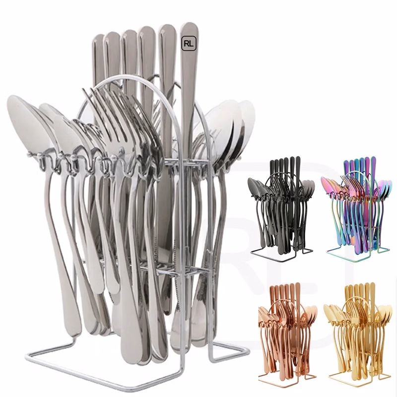 24pcs Stainless Steel Flatware Cutlery Set for Gift