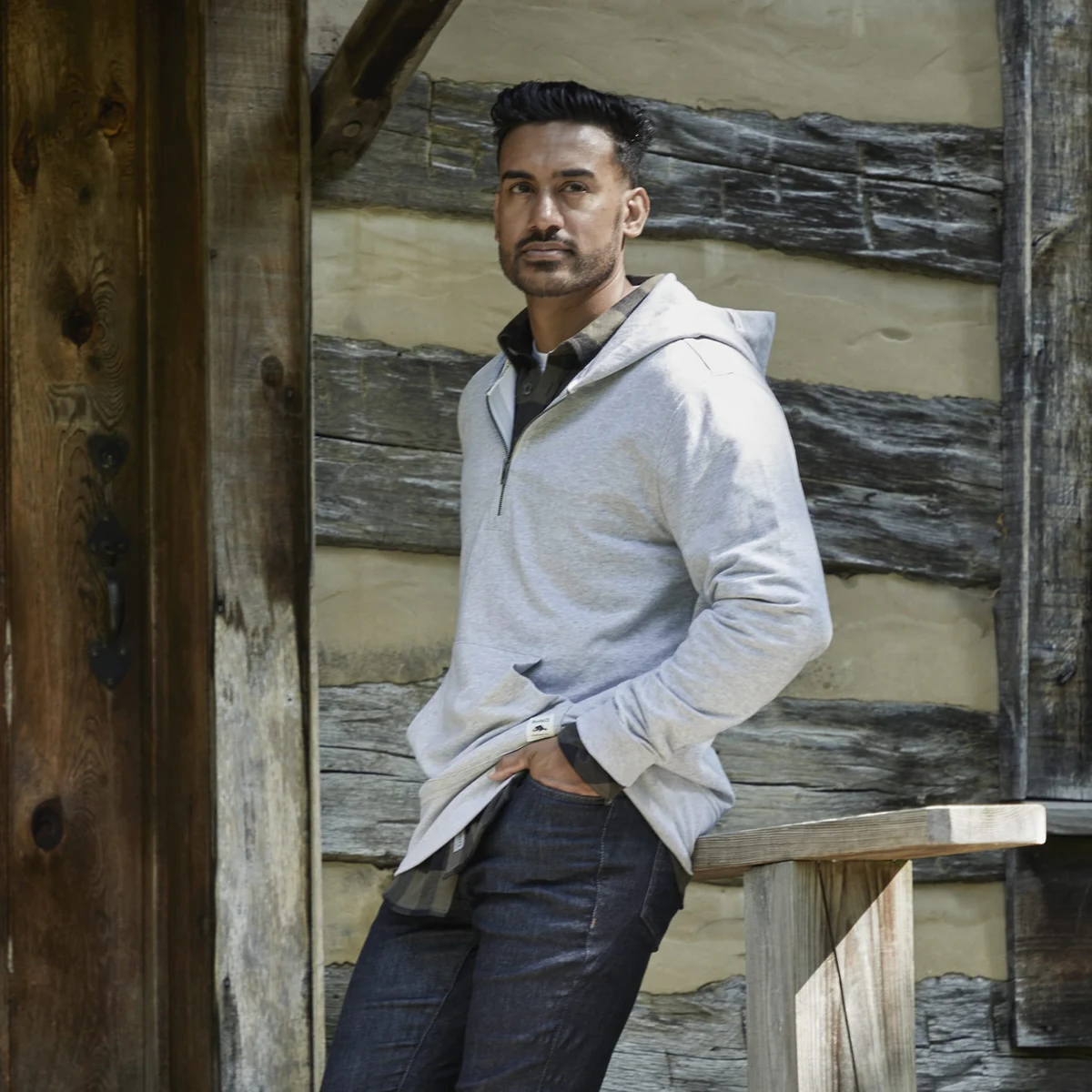 Roots73 CANMORE Eco Quarter Zip Hoody - Unisex, custom hoodie or sweatshirt with logo imprint 1