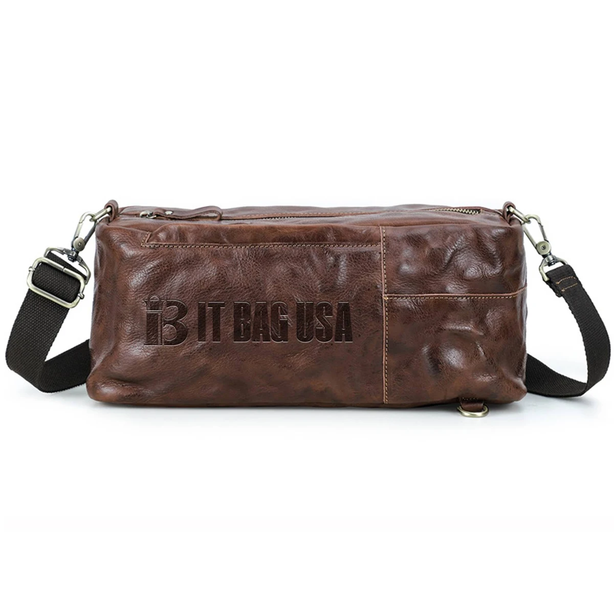 Genuine Leather High-capacity Waterproof Cross-body Bag Men 1