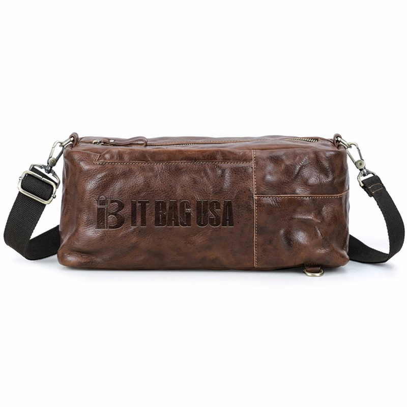 Genuine Leather High-capacity Waterproof Cross-body Bag Men