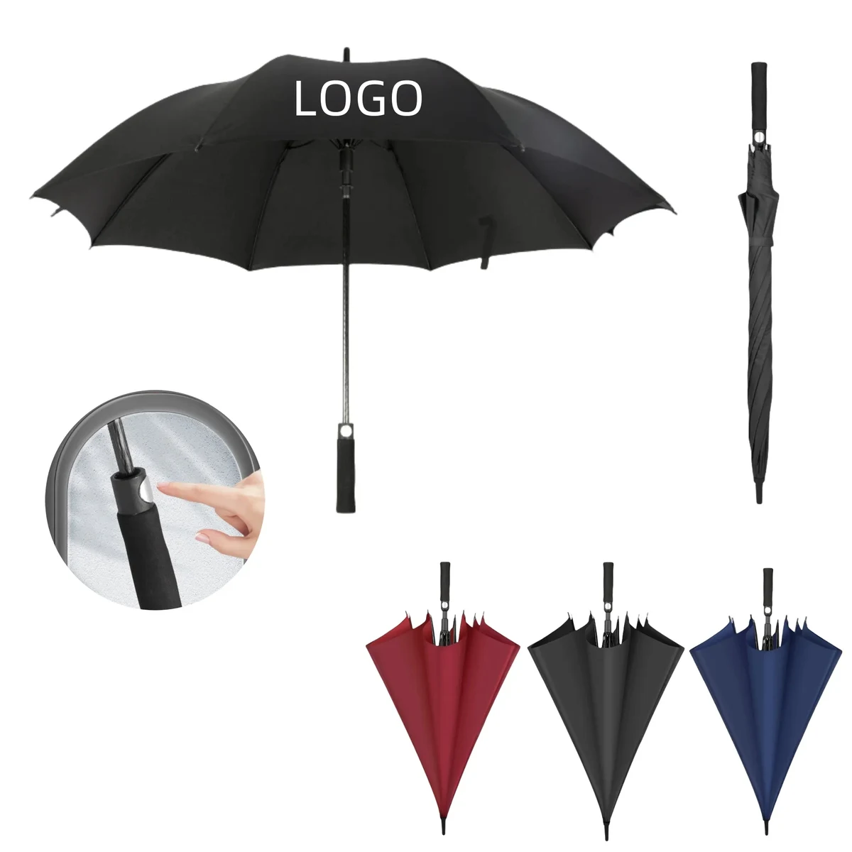 Large Straight Long Handled Automatic Golf Umbrella 1