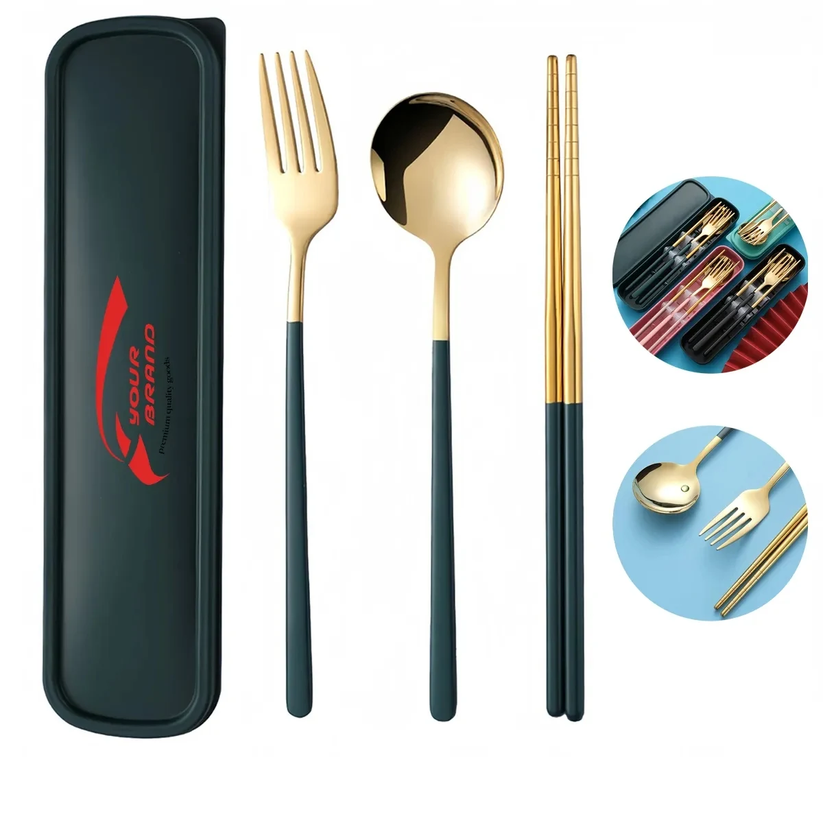 Travel Portable Stainless Steel Cutlery Three-Piece Set 1