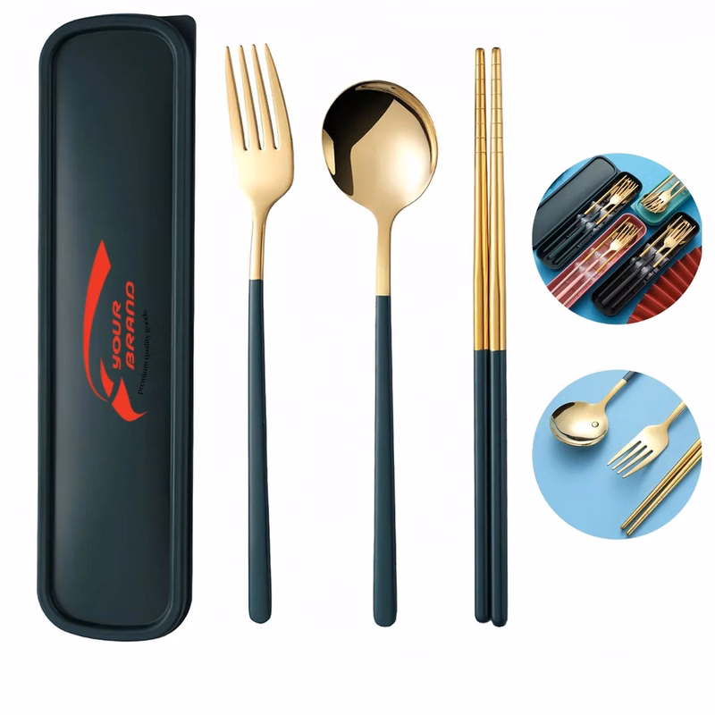 Travel Portable Stainless Steel Cutlery Three-Piece Set