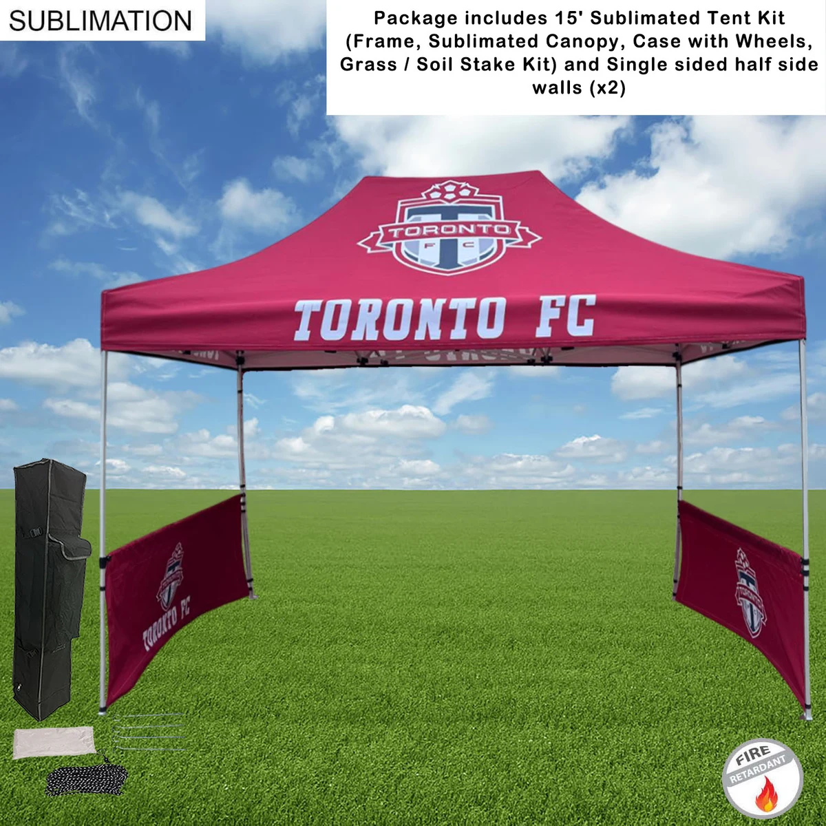 Tent Sidewalls Package,15' Sublimated Tent Kit and 2 Half single sided sidewalls 1