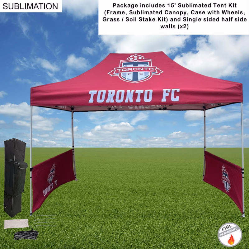 Tent Sidewalls Package,15' Sublimated Tent Kit and 2 Half single sided sidewalls