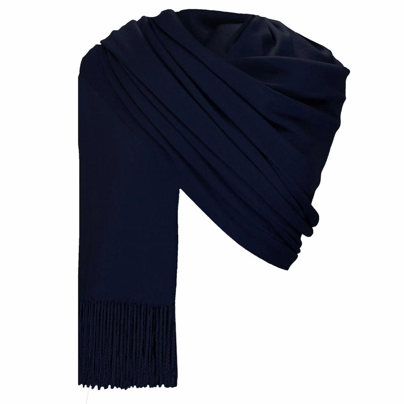 Navy Pashmina Shawl with a Softer than Cashmere Feel