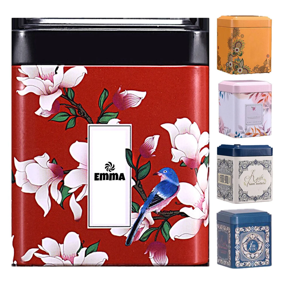 Empty Square Iron Tin Metal Tea Food Storage 1