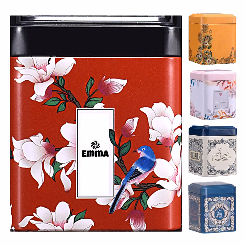 Empty Square Iron Tin Metal Tea Food Storage