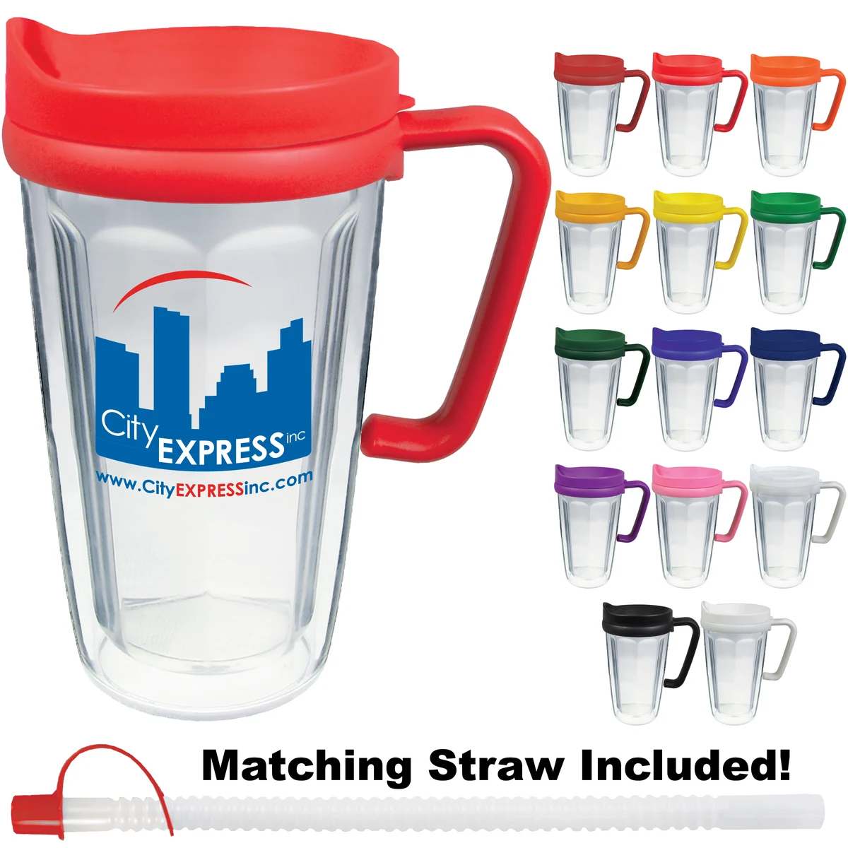 16oz Thermal Dual Walled Travel Mug - Screen Print 1