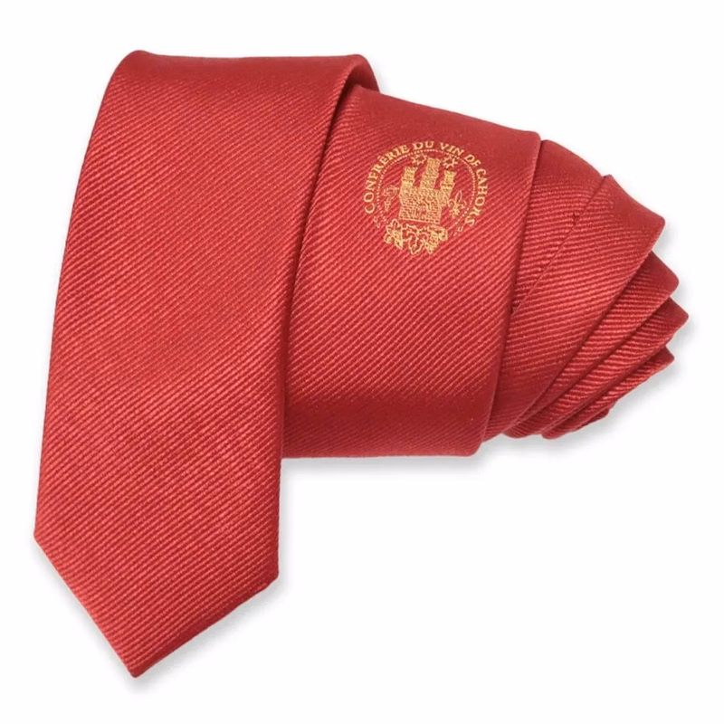 Patterned Tie with Embroidery Logo