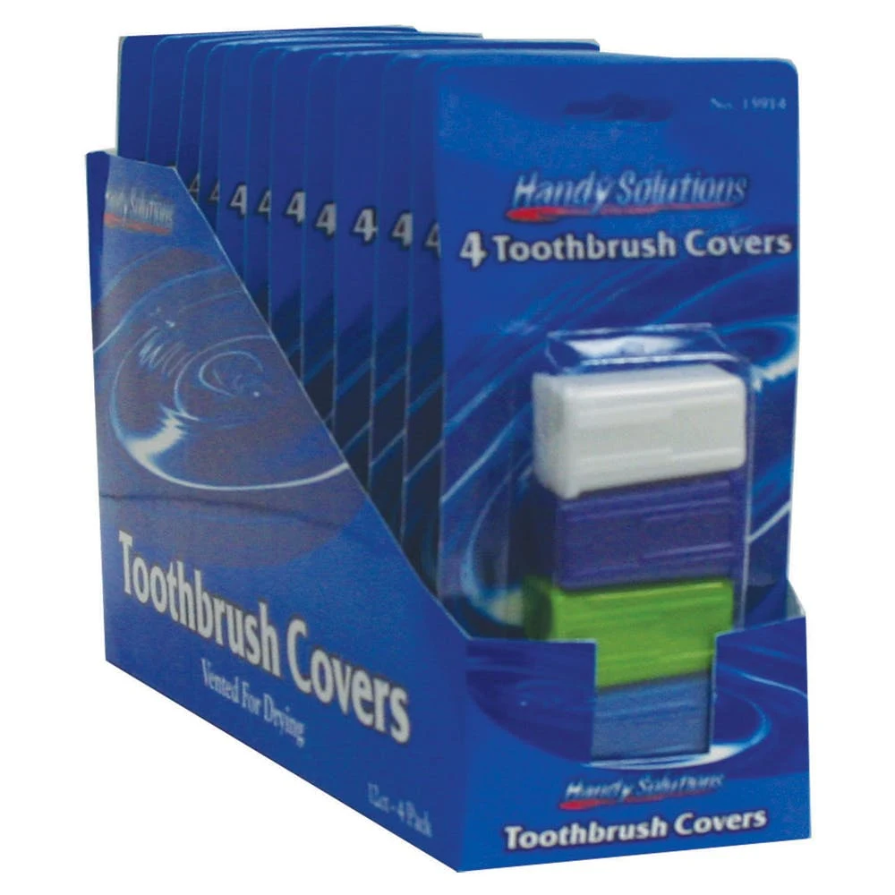 Toothbrush Travel Caps - 4 Pack Assorted Colors 1