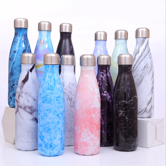 Stainless steel double wall travel water bottle 500ml