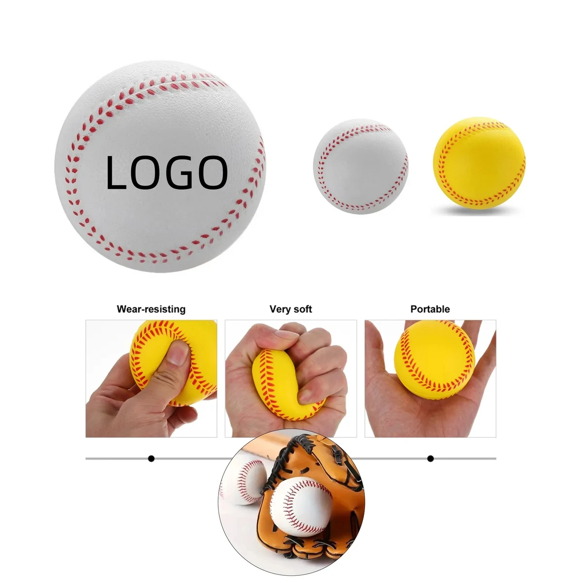 3 1/2'' Bouncy Foam Baseball 1