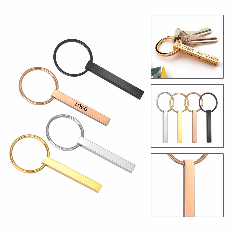 4 Sided Vertical Cuboid Bar Keychain