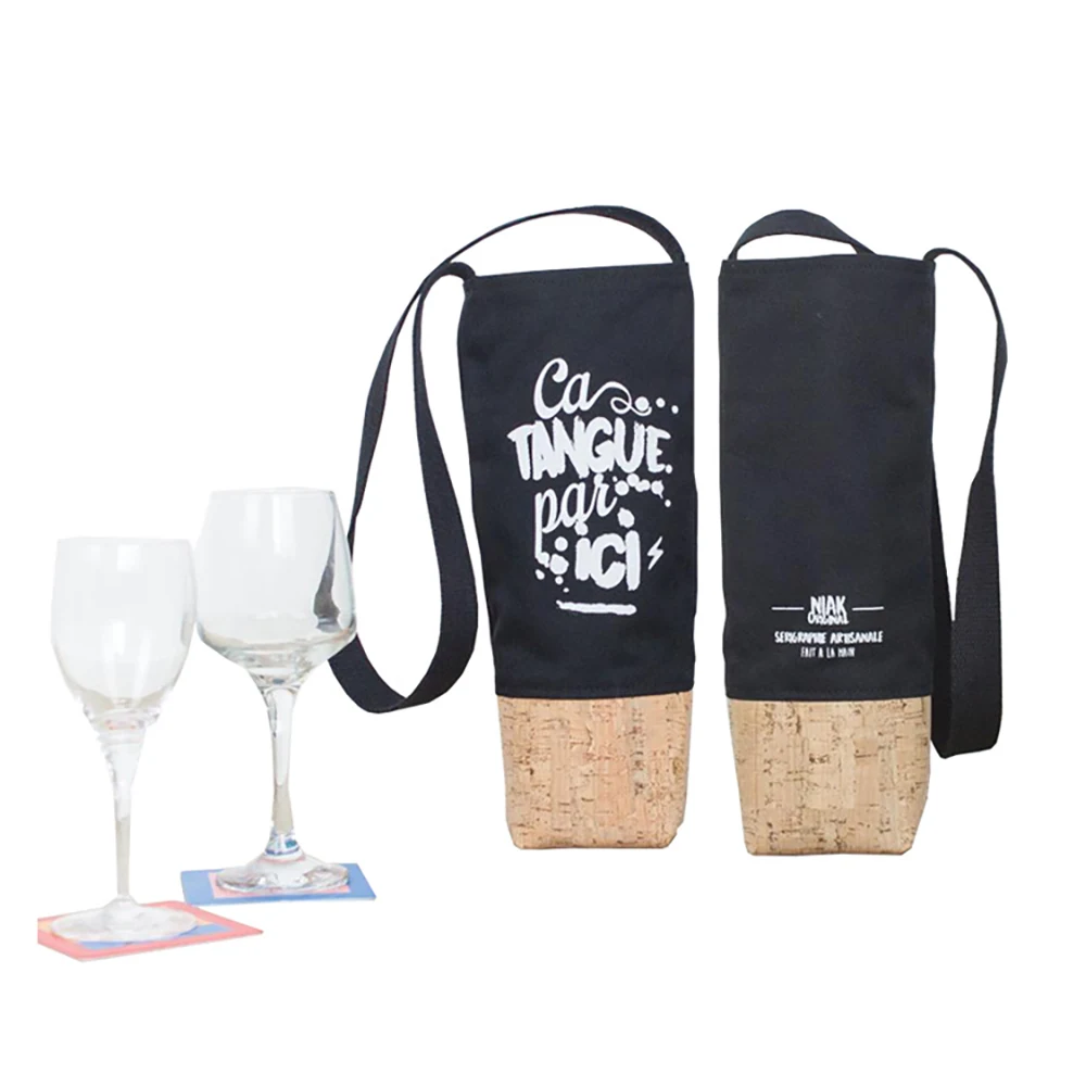 Reusable Single Bottle Wine Tote Bag with Handles 1