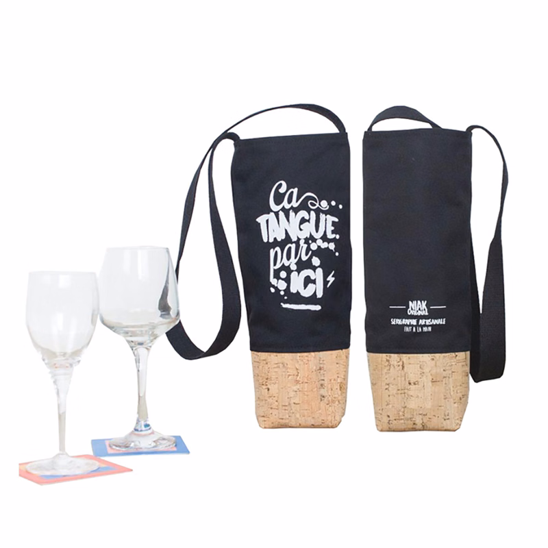 Reusable Single Bottle Wine Tote Bag with Handles