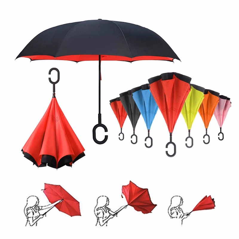 Double Layer Inverted Windproof Reverse Umbrella