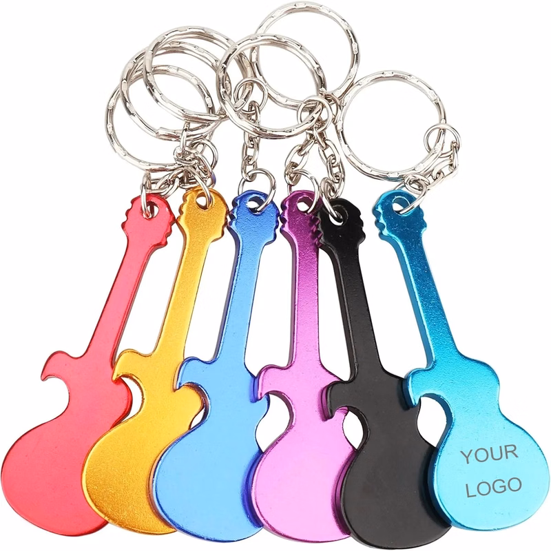 Guitar Bottle Opener with Keychain