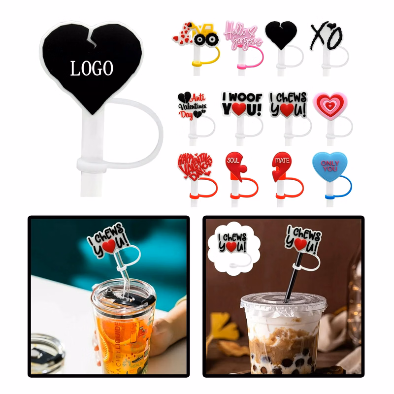 Personalized Silicone Straw Cap Dust Cover