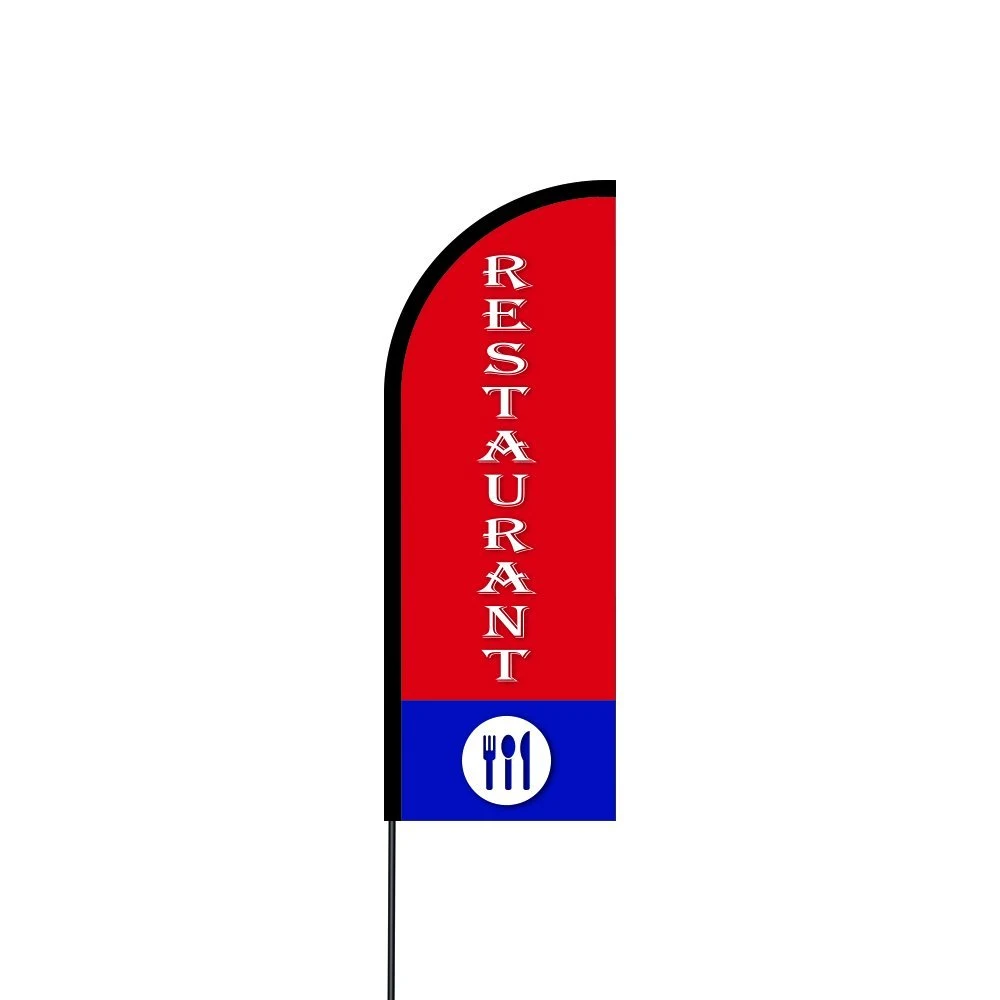 Restaurant Flag Kit Hardware 14' Feet Feather Flag Sign Outdoor Banner 1