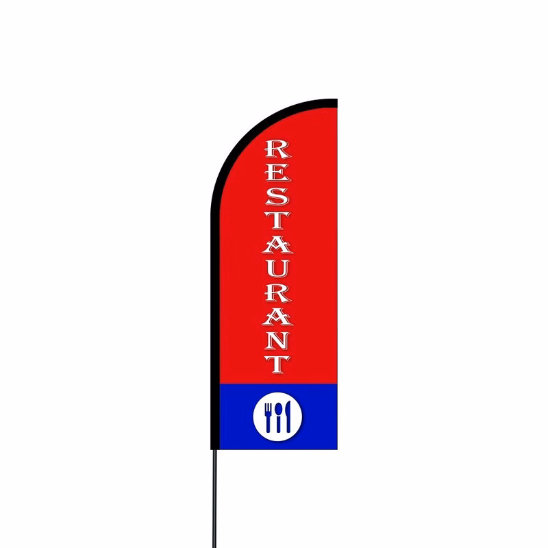 Restaurant Flag Kit Hardware 14' Feet Feather Flag Sign Outdoor Banner