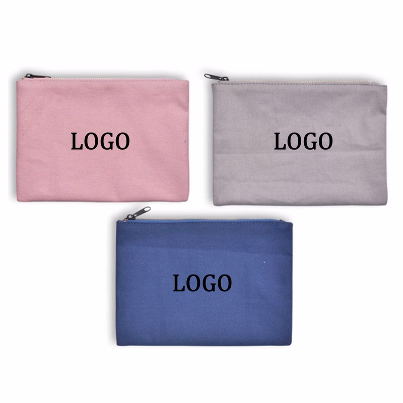 Zippered Canvas Makeup Pouch