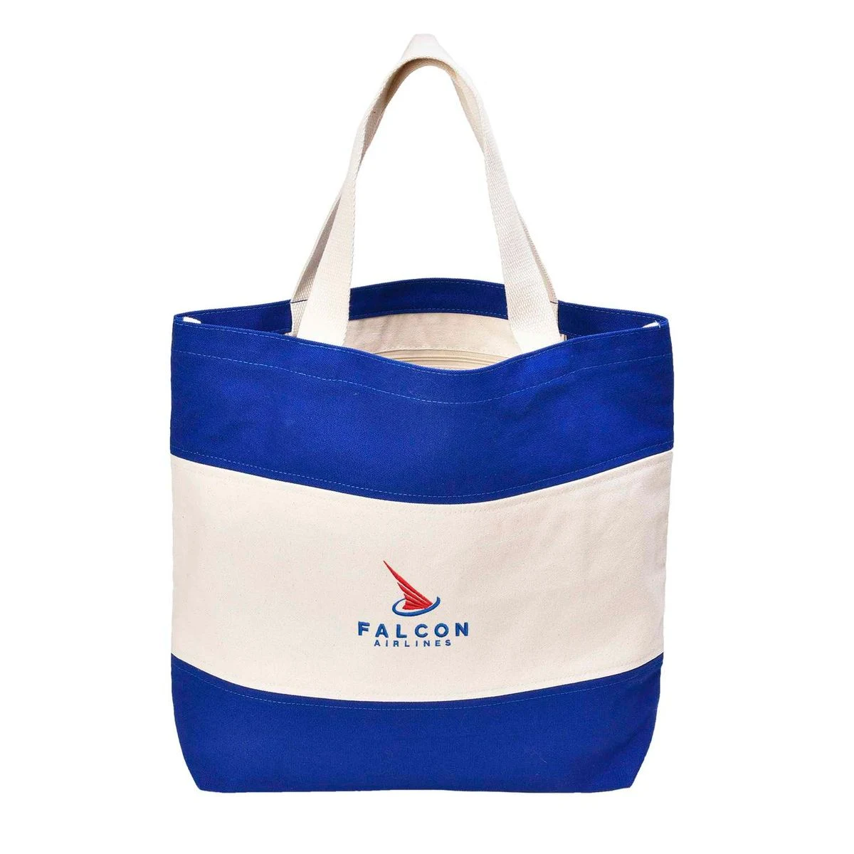 Striped Canvas Tote with Embroidery, custom tote bag with logo imprint 1