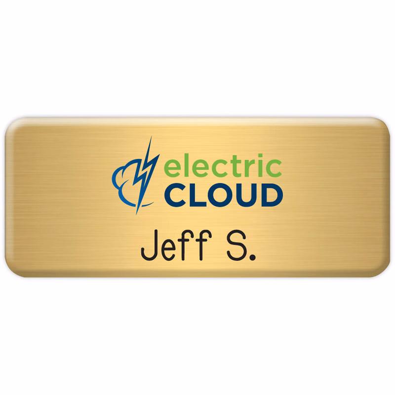 New York Standard Metal Name Badge (Standard Size 1-1/4" x 3")