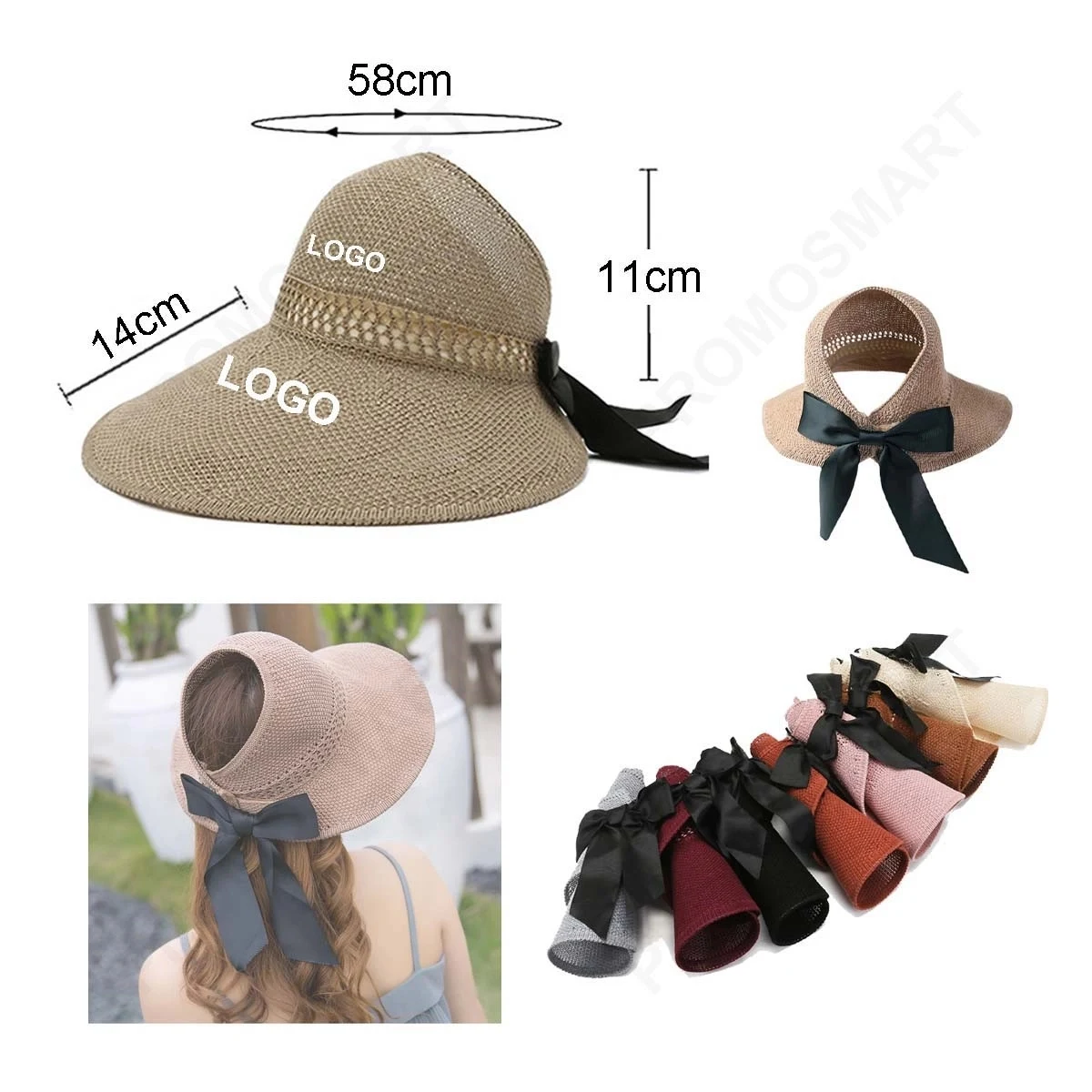 Womens Sun Straw Visor Hat 1