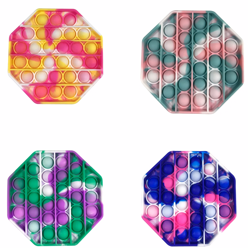 Octagon Camouflage Push Pop Bubble Fidget Sensory Toy
