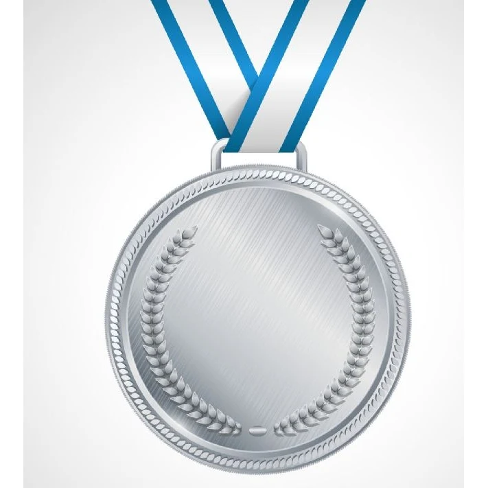 Customized Shiny Silver Plated Zinc Alloy Medal 1
