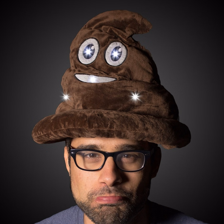 LED Poop Emojicon Hat