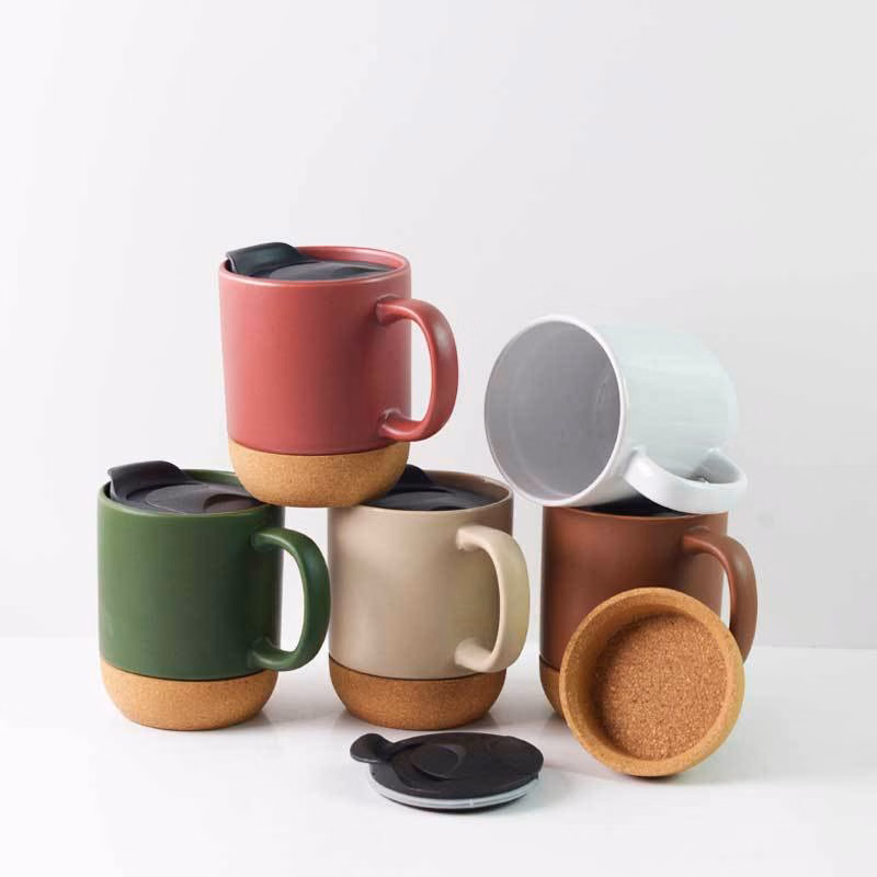 12 oz Cork Base Splash-Proof Ceramic Coffee Mug