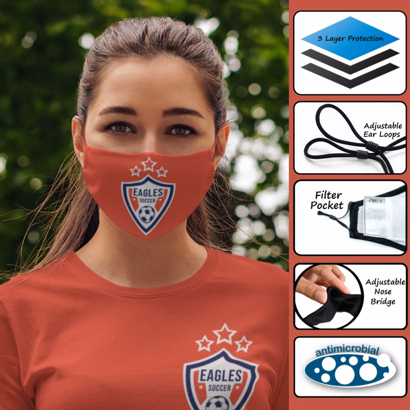 3-Ply Reusable Face Mask w/Adjustable Ear Loops