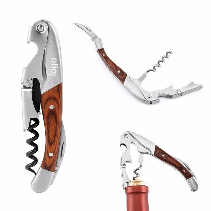 Multi-Function Wood Handle Wine Opener