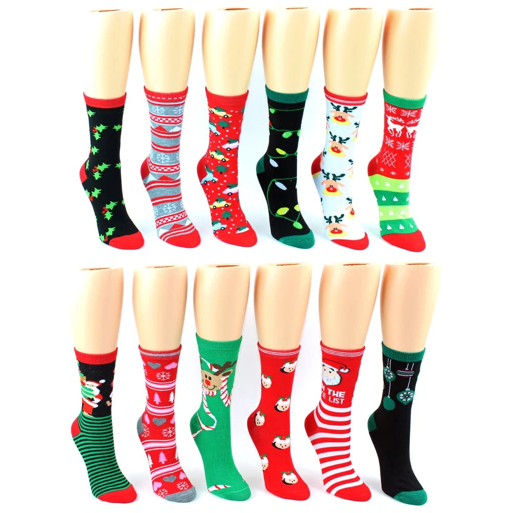 Women's Crew Socks - Christmas Design Size 9-11 1