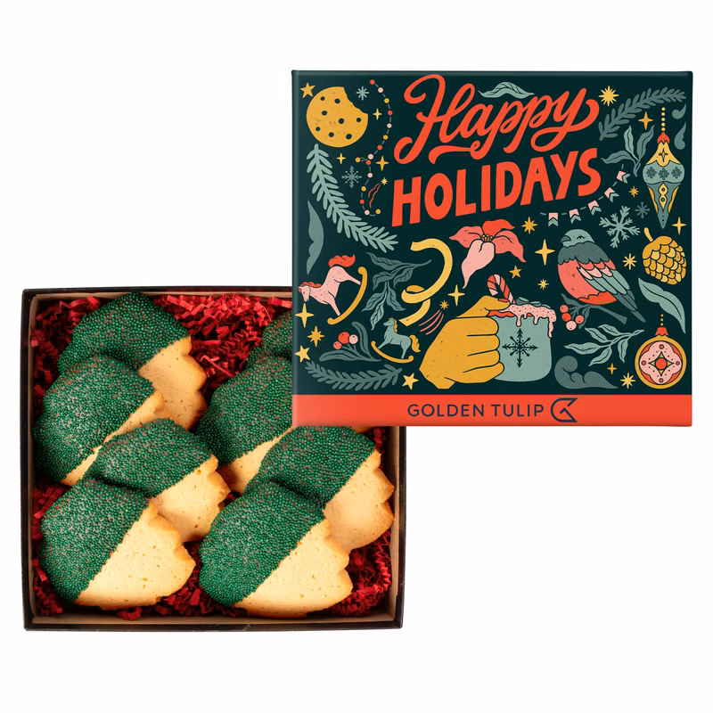 Decadent Christmas Tree Cookies in Gift Box