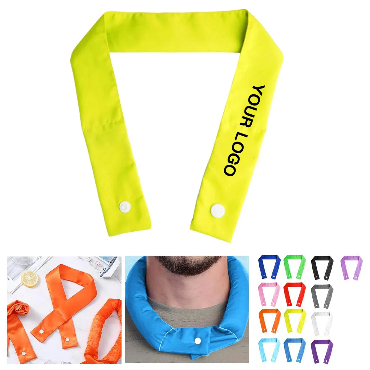 Cooling Neck Scarf 24 Inch with Snap Button Closure 1