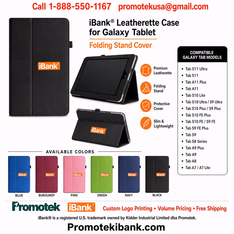 iBank® Leatherette Case for Galaxy Tab, Folding Stand Cover
