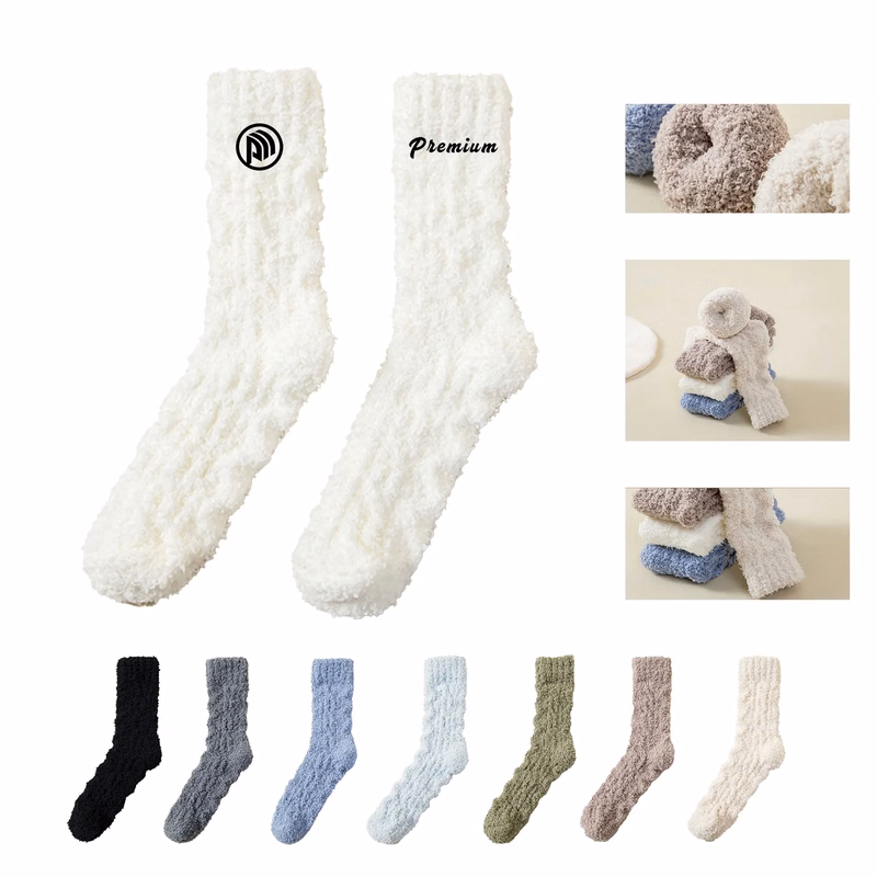 Soft Cozy Fluffy Socks Embroidered
