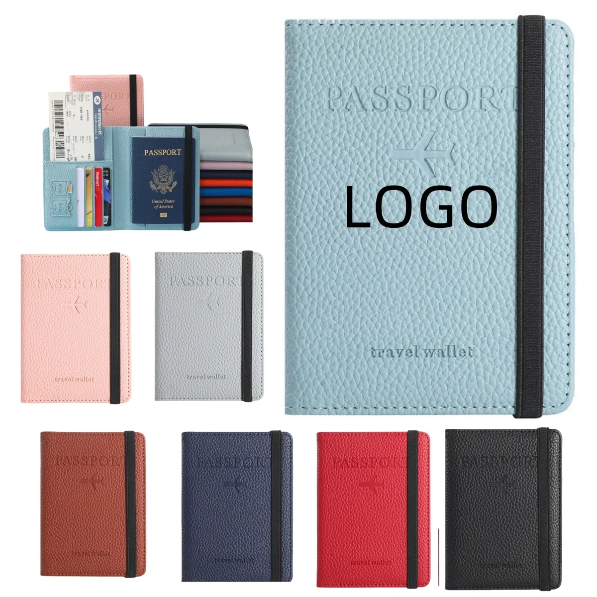 Passport Wallet Multi-Pocket Elastic ID Holder 1