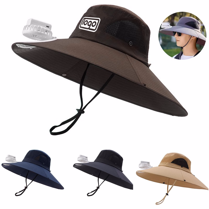 Waterproof Breathable Solar Fan Bucket Hat