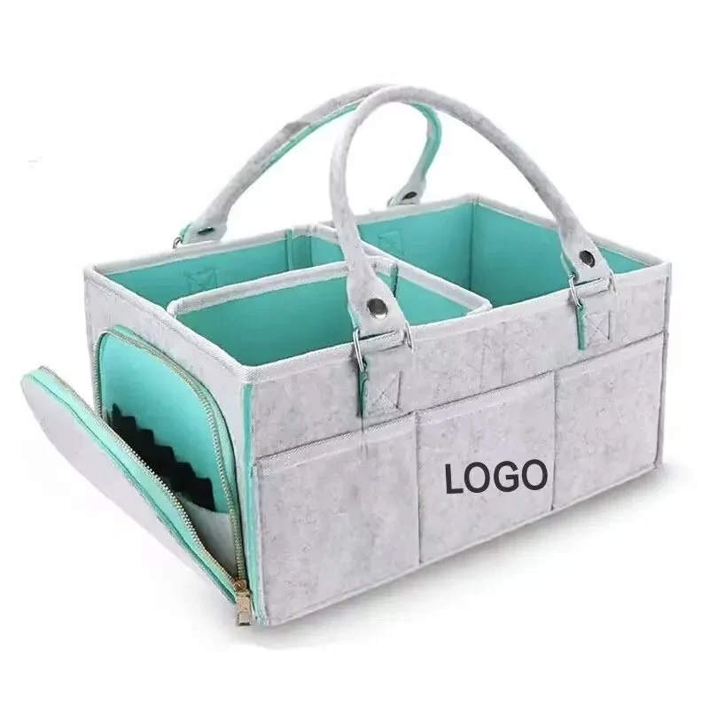 13.78 inch baby diaper storage bag with side zipper 1
