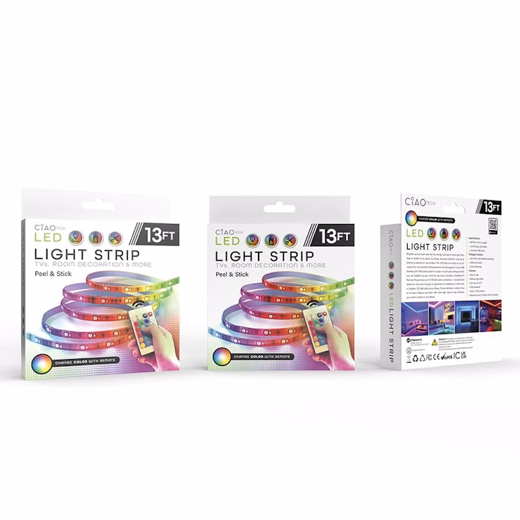 Adhesive LED Light Strips - Remote Control 13'