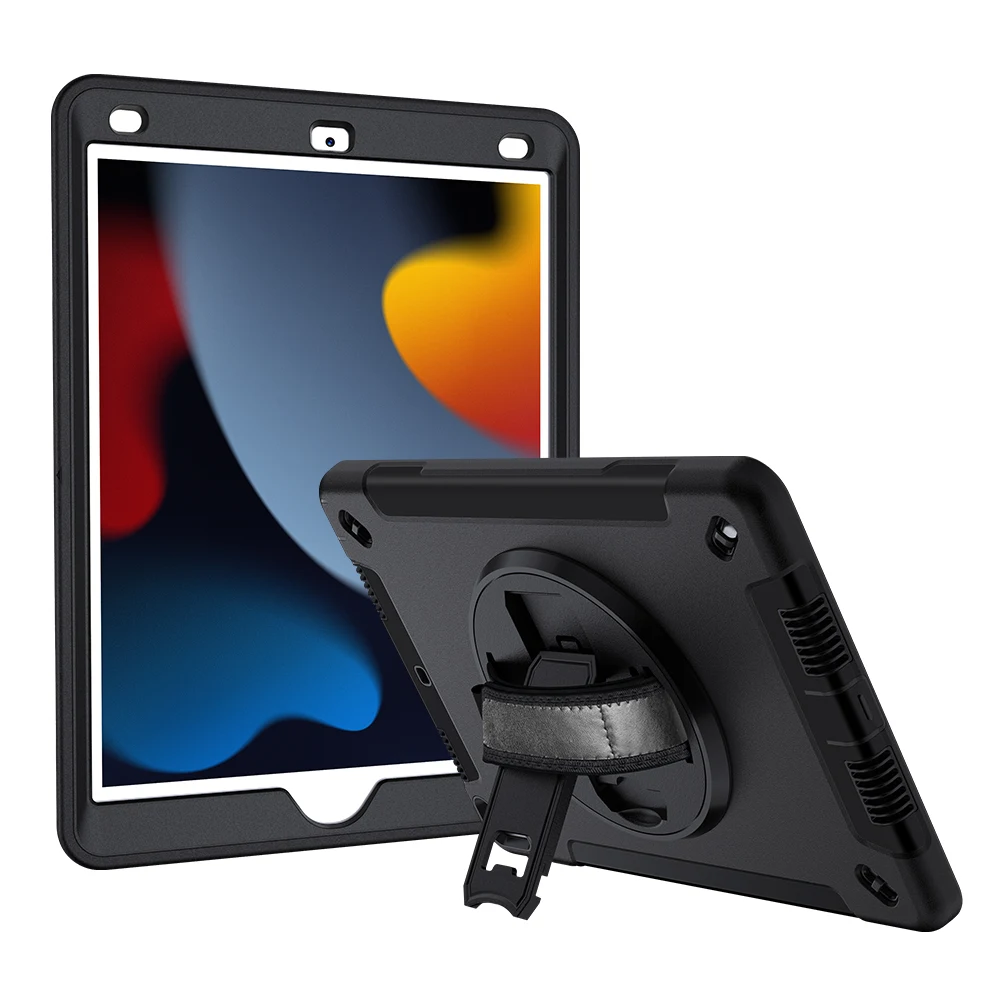 iPad 10.2" 2019/2021 Adjustable Hand Strap Rugged Case 1